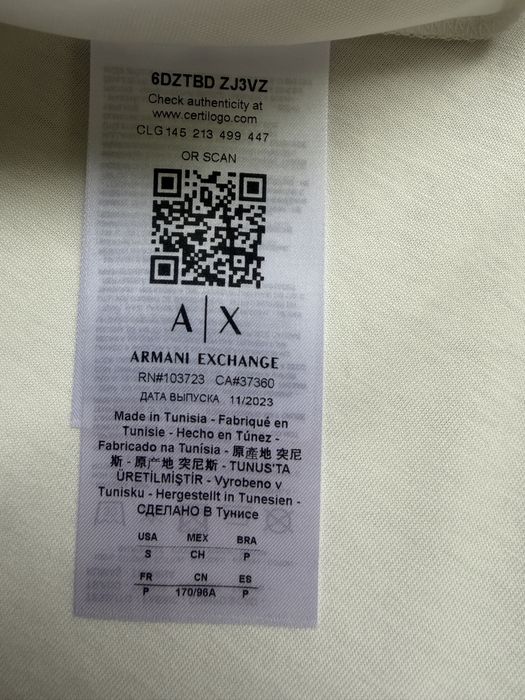 Нова футболка Armani Exchange розмір S regular plus textured logo