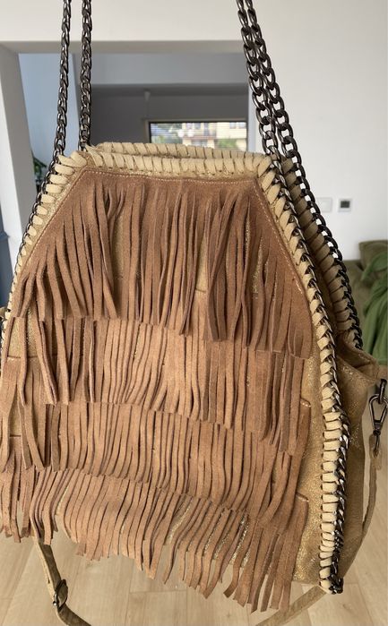 Torebka boho frędzle duża