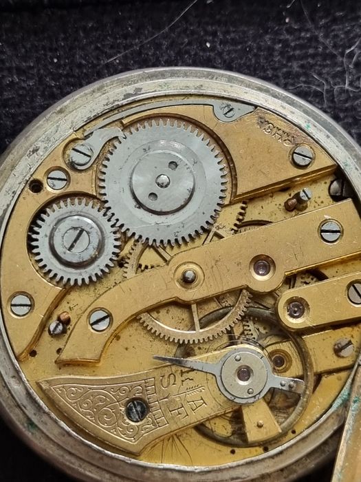 Stary zabytkowy zegarek kieszonkowy srebrny cuivre