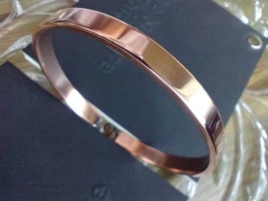 Wąską bransoletka czysta miedź metaloplastyka rękodzieło