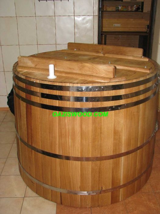 Купель кругла для лазні та сауни з дуба. купель деревянная
