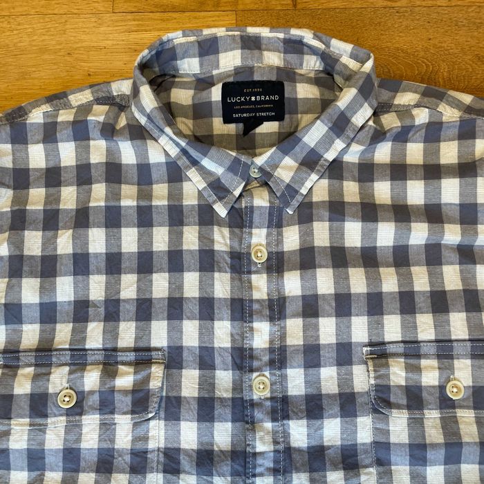 Lucky Brand Koszula Męska Krótki Rękaw Krata Rozm. Xl
