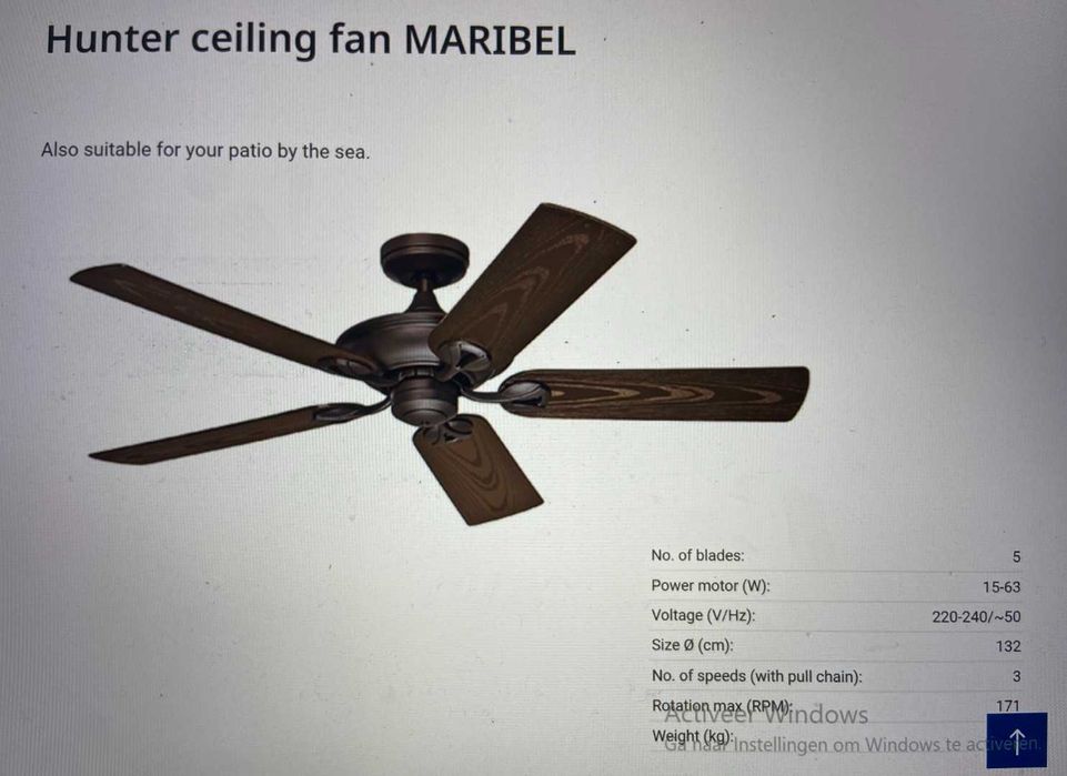 Ventilador de teto Hunter Maribel