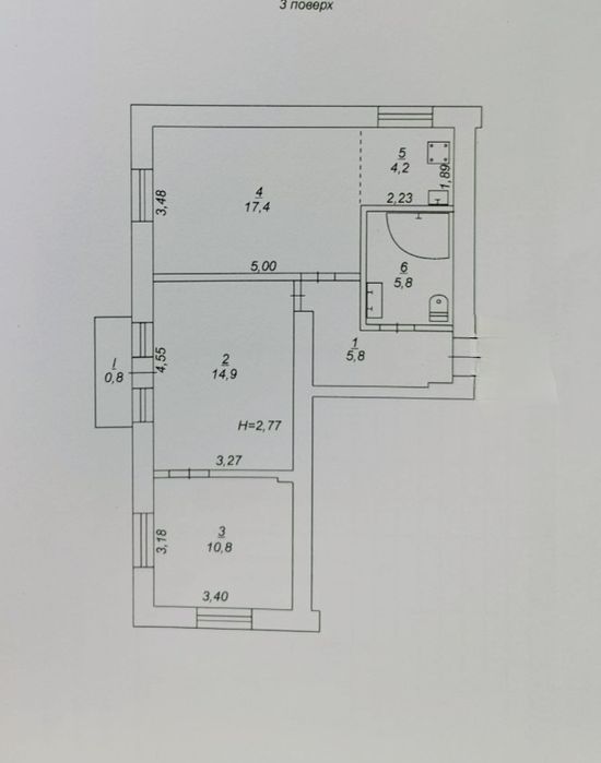 Продам сталінку з індивідуальним опаленням