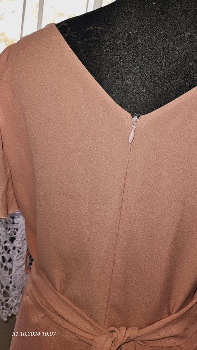 Sukienka balowa weselna rozmiar XL pudrowy róż długa maxi