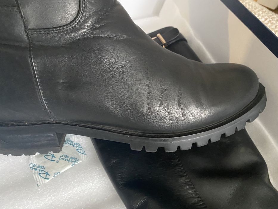 Черные кожанный сапоги Respect