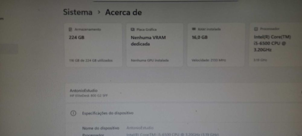 PC HP EliteDesk 800 G2 SFF