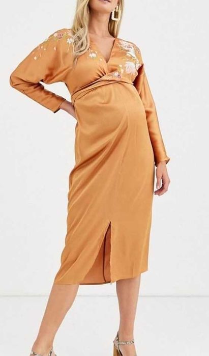 Sukienka ciążowa 40 satynowa ASOS midi