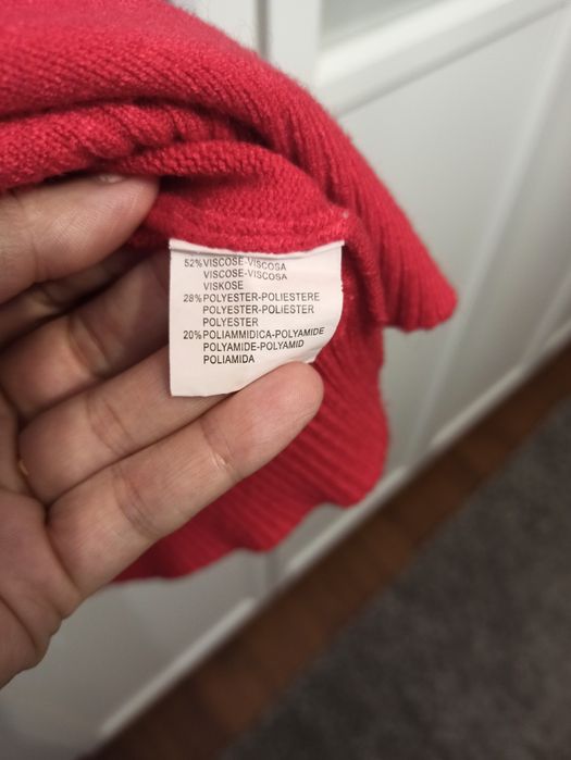 Sweterkowa Czerwona sukienka tunika z golfem S/M Phi Phi Star