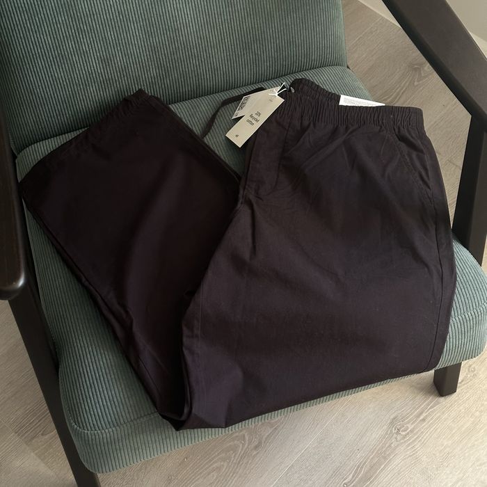 Чоловічі бавовняні штани H&M relaxed fit, брюки вільного крою hm straigth