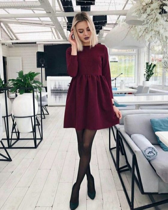 Бордова сукня жіноча