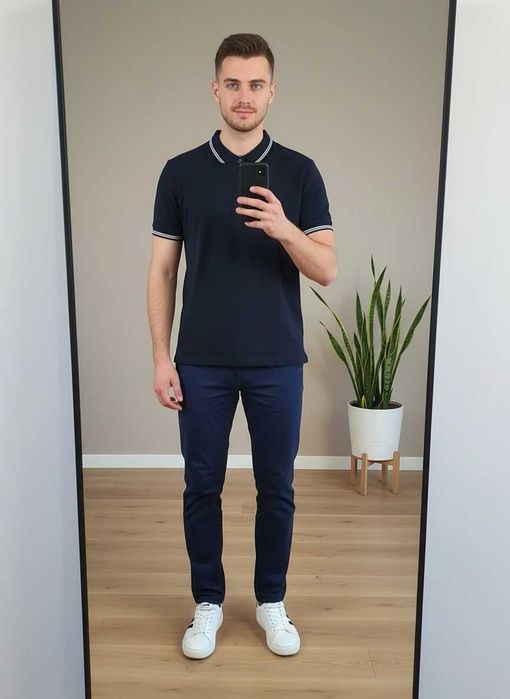 Męska Granatowa Koszulka Polo Malfini R. L