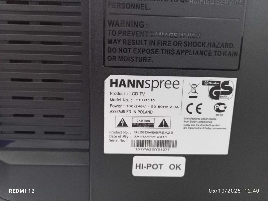 Tv  hannspree para peças