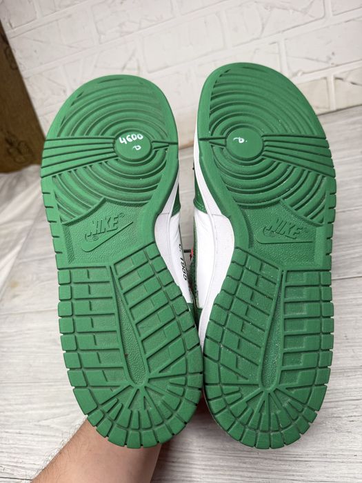 Крутые кроссовки nike dunk low off-white pine green