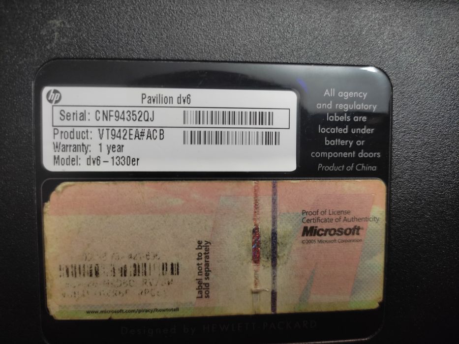 Старовинний ноутбук HP/2 ядра/250Gb/8Gb/Windows 10