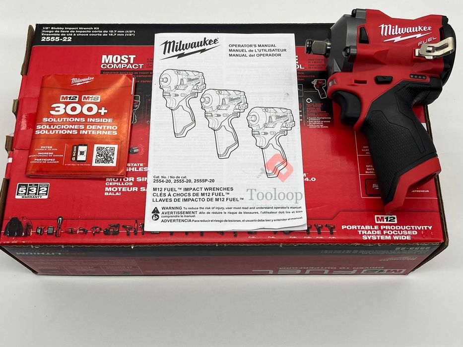 Аккумуляторный импульсный гайковерт Milwaukee M12 FUEL 1/2 (2555-20)