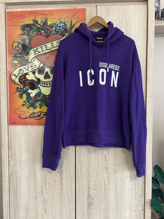 Dsquared2 Purple Hoodie with Icon Graphic