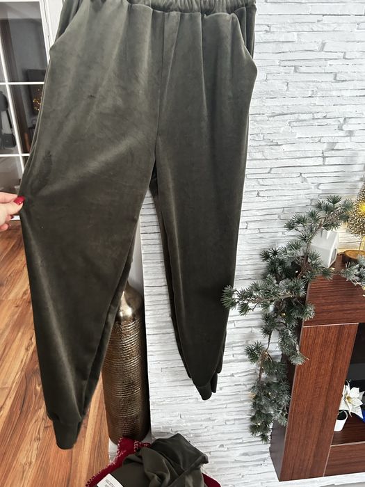 Dres welurowy S M L Juicy komplet dresowy rozpinany damski cyrkoni