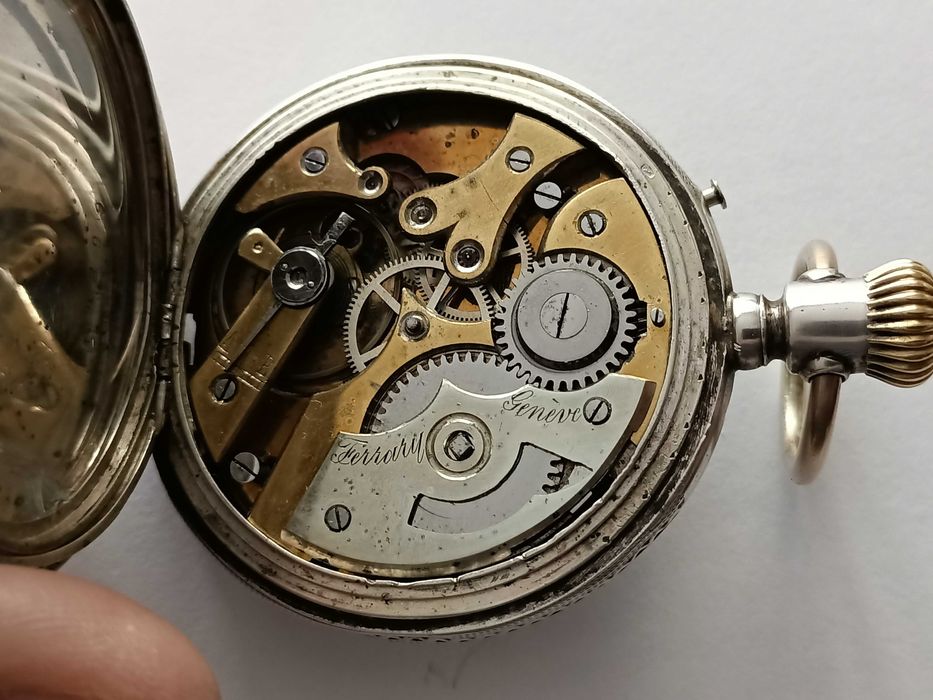 Zegarek Szwajcarski Srebro Linqne Droite Ferrary Geneve