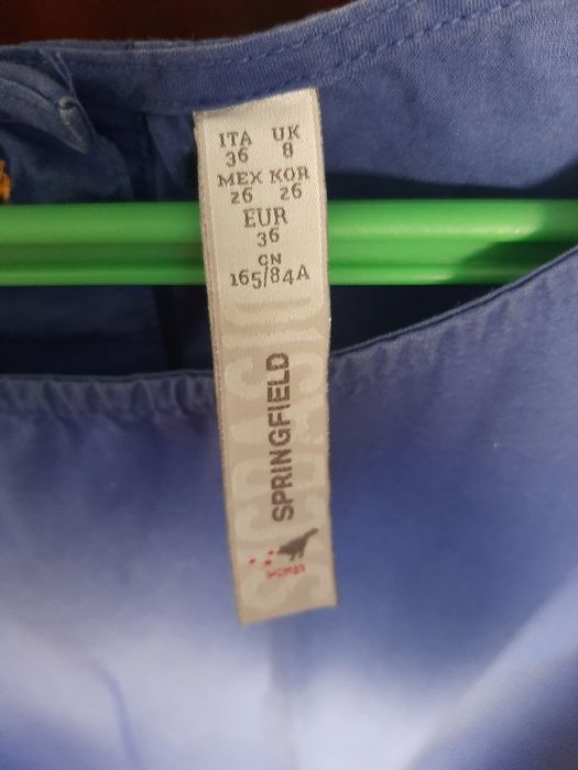 Vestido Springfield S azul e amarelo torrado