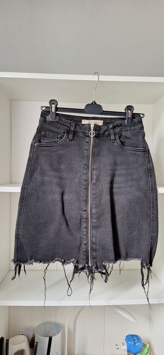 Spódnica spódniczka czarna dżinsowa jeansowa dżins jeans XS 34