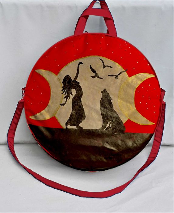 Torba / Pokrowiec na bęben szamański / 40cm ręcznie malowany / Limitowana edycja /wysyłka od ręki