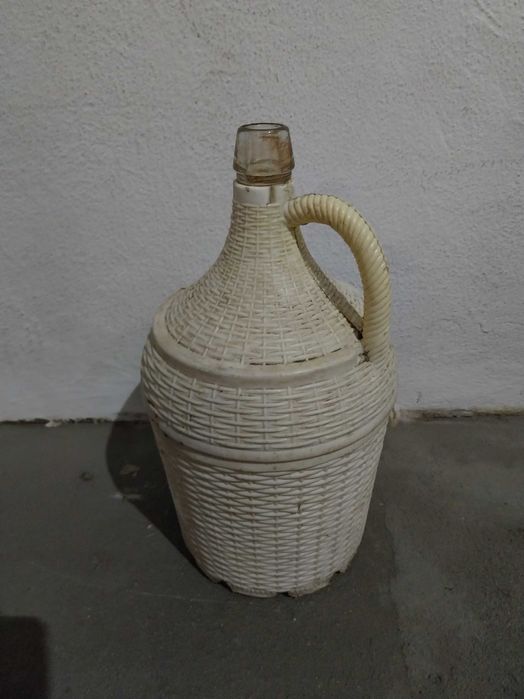 Garrafões de vidro de 5 litros empalhados - lote de 10