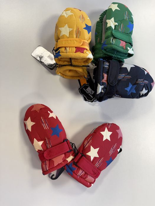 Rękawiczki dziecięce jednopalcowe narciarskie czerwone