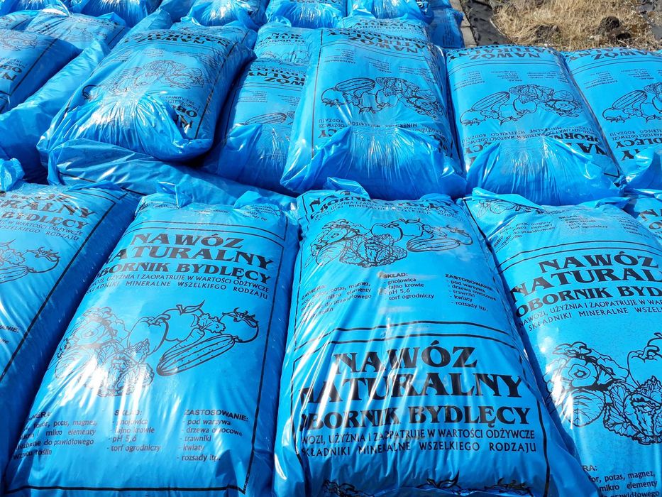 obornik bydlęcy, nawóz naturalny (worek 50 litrów - 16 zł) z dowozem!