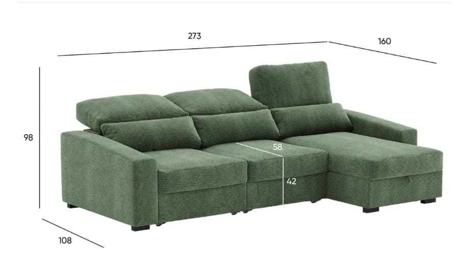 Sofá grande com chaise longue