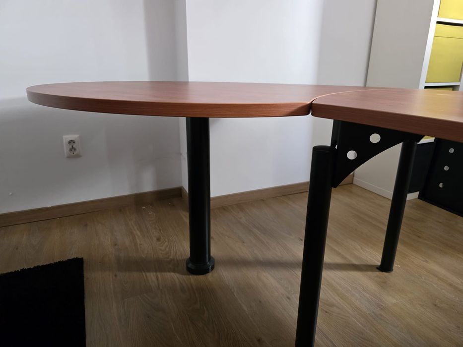 Secretária de escritório em madeira e metal – como nova