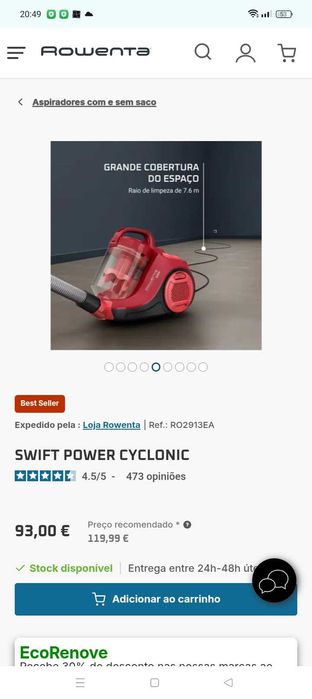Aspirador Rowenta novo
