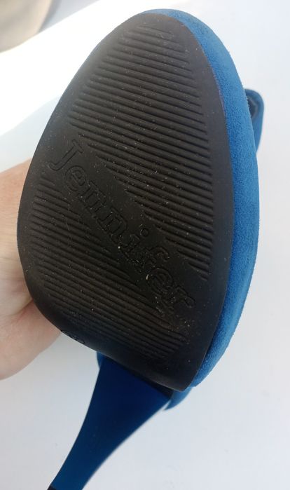 Nowe wysokie chabrowe niebieskie szpilki czółenka buty damskieJennifer