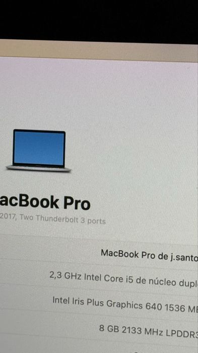 Portátil Apple MacBook Pro 13 de 2017