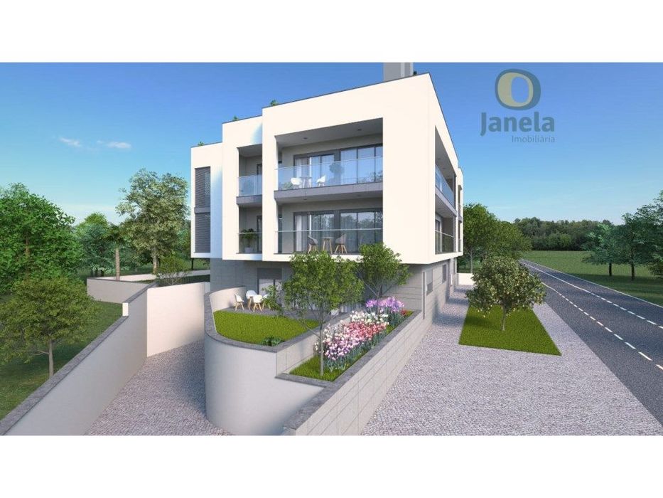 Excelente T2, NOVO, com piscina, jardim, arrecadação e garagem