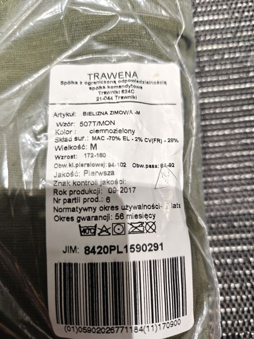 Bielizna zimowa wzór 507T/MON rozmiar M