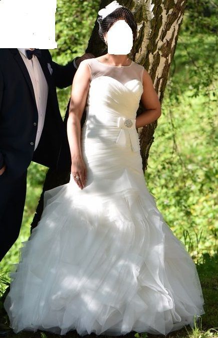 Oryginalna suknia ślubna + koszulka + toczek