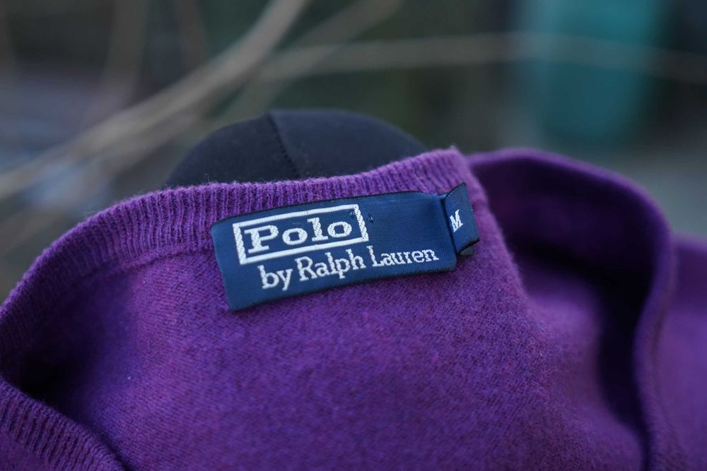 Ralph Lauren wełniany męski sweter v-neck M Merino wool w2