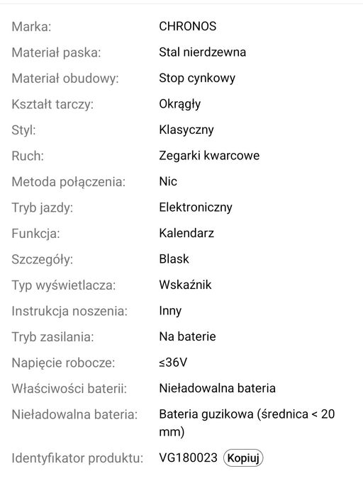 Zegarek męski CHRONOS Vintage Quartz