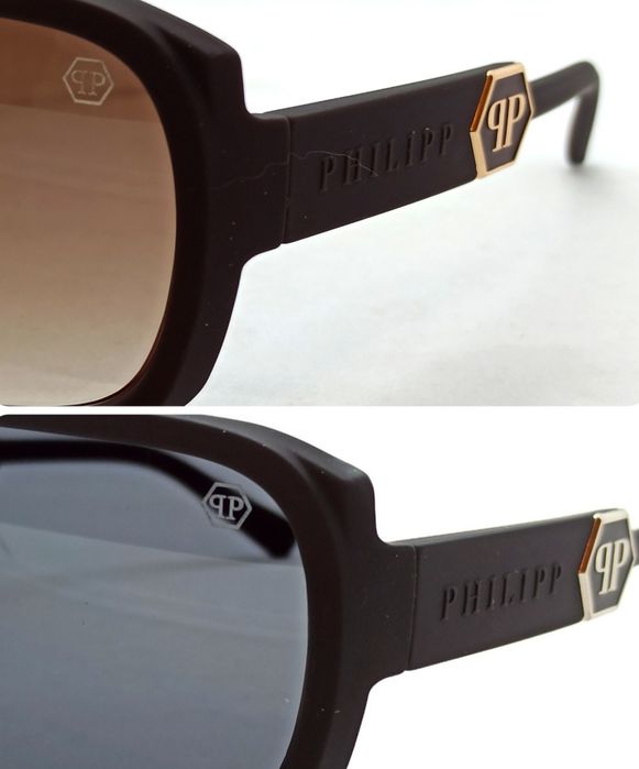 Philipp Plein очки маска унисекс черные и коричневые матовые модные