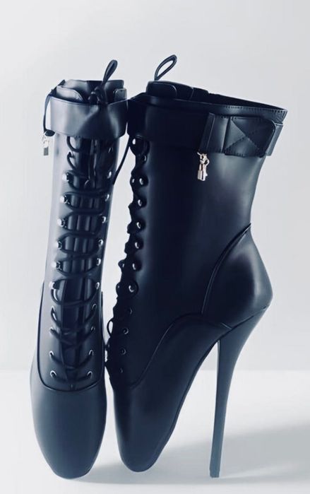 Czarne wysokie botki baleriny szpilki 20 cm ballet boots pole dance