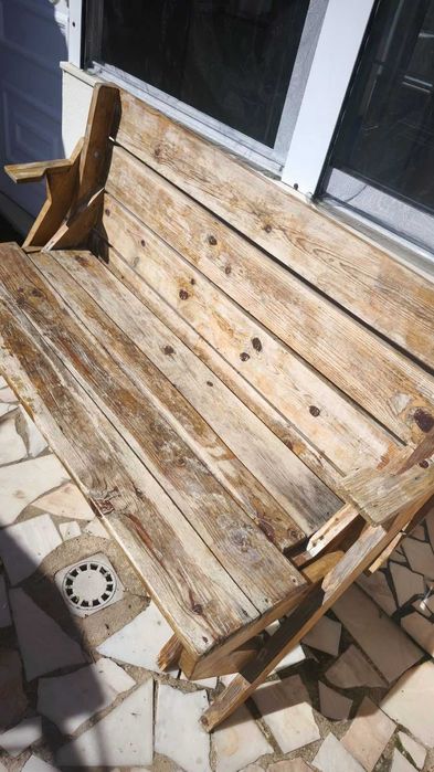 Banco que Vira Mesa de Jardim em Madeira, mesa de picnic