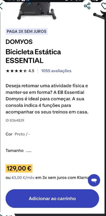 Bicicleta estatística nova