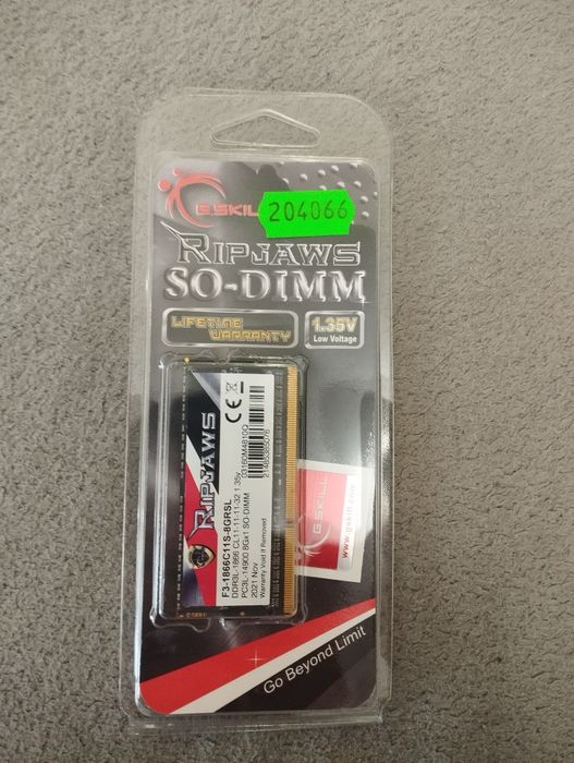 Оперативна пам’ять G.SKILL Ripjaws DDR3L 8GB (1866 MHz) SO-DIMM