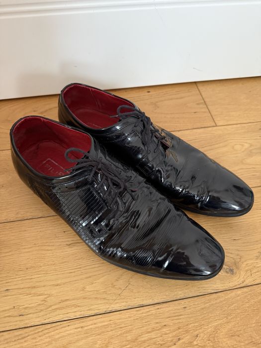 Flippo r 44 lakierowane męskie buty eleganckie pantofle skóra lakierki