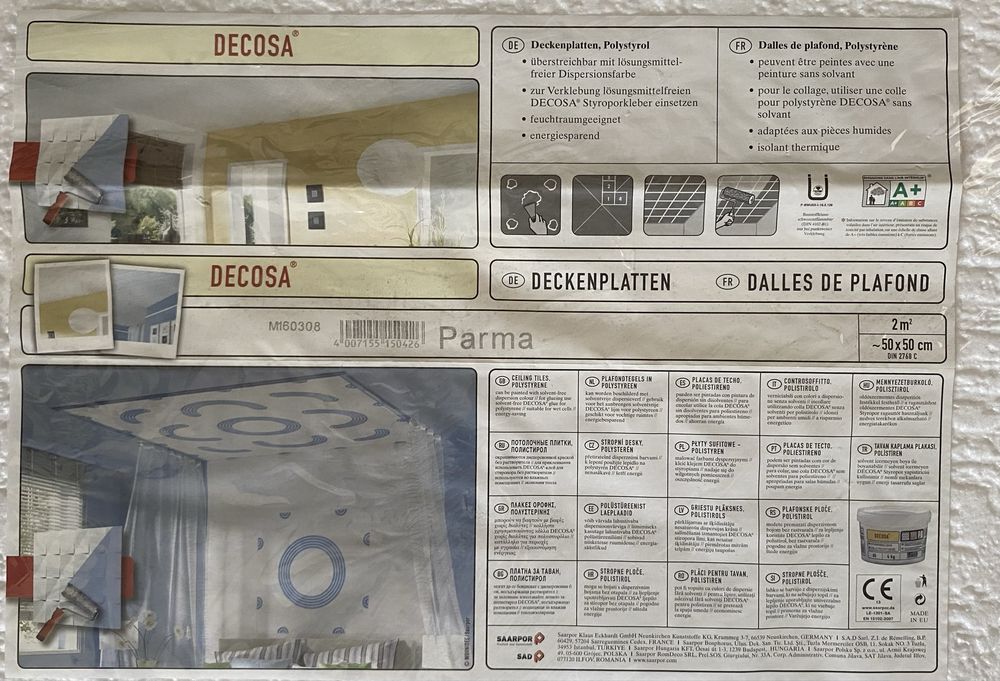 Placas de teto decorativas 500x500 mm - NOVAS