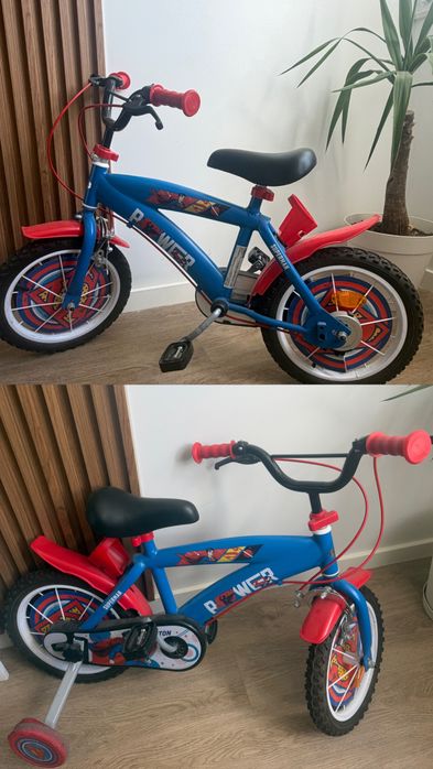 Bicicleta Infantil Superman / Super-heróis - Rodas de Apoio Incluídas
