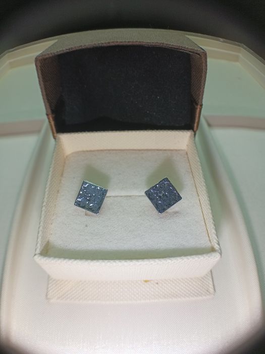 NOWE Srebrne kolczyki sztyfty 925 kwadraty kwadraciki