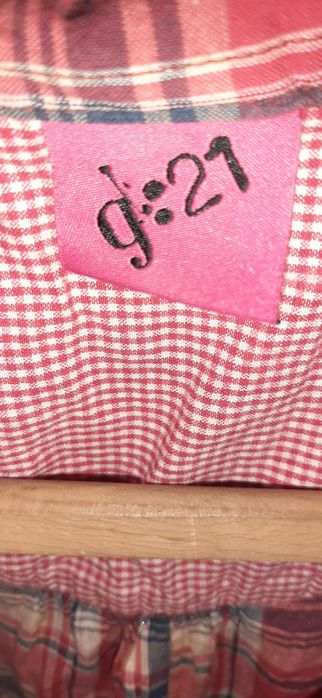 Koszula Bezrękawnik George Rozmiar 44 - Długa Tunikowa Czerwona Krata