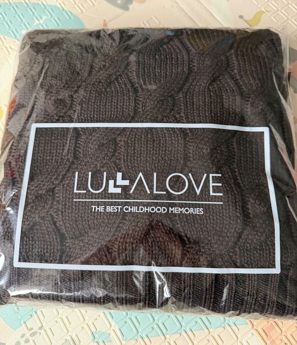 Koc merino LULLALOVE warkocz czekoladowy